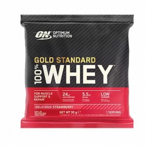 Optimum Nutrition Gold Standard 100% Whey Powder Sachets Delicious Strawberry 1 sachet (30 grams) Brasil | SC2561083