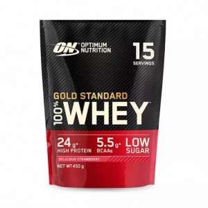 Optimum Nutrition Gold Standard 100% Whey Protein Powder Delicious Strawberry 450 grams (15 Servings) Brasil | IR6042317