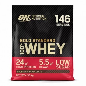 Optimum Nutrition Gold Standard 100% Whey Protein Powder Double Rich Chocolate 4.53 kg (146 Servings) Brasil | BC6974320