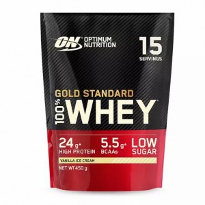 Optimum Nutrition Gold Standard 100% Whey Protein Powder Vanilla Ice Cream 450 grams (15 Shakes) Brasil | BN4028197