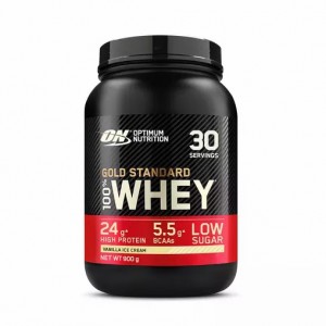 Optimum Nutrition Gold Standard 100% Whey Protein Powder Vanilla Ice Cream 900 grams (30 Servings) Brasil | VW9436205