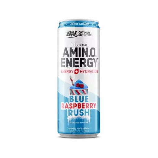 Optimum Nutrition ESSENTIAL AMIN.O. ENERGY+ Electrolytes Sparkling *new* Blue Raspberry Rush 355ml * 12 Cans (12 Servings) Brasil | JV4806123