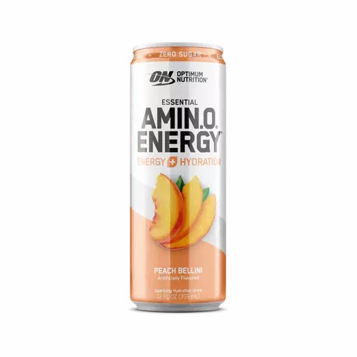 Optimum Nutrition ESSENTIAL AMIN.O. ENERGY+ Electrolytes Sparkling Peach Bellini 355ml * 12 Cans (12 Servings) Brasil | SZ5308496