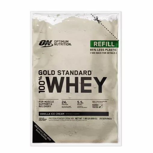 Optimum Nutrition GOLD STANDARD 100% WHEY™ Recyclable Refill Bag Vanilla Ice Cream 2 lb (29 Servings) Brasil | AH1829476