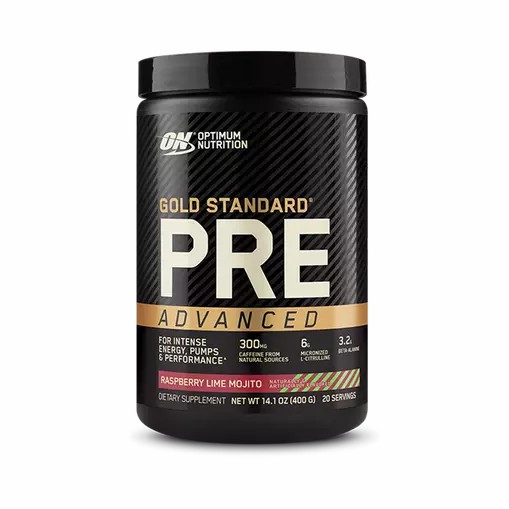 Optimum Nutrition GOLD STANDARD® Pre Advanced Raspberry Lime Mojito 0.88 lb (20 Servings) Brasil | ER8463097