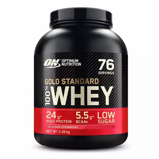 Optimum Nutrition Gold Standard 100% Whey Protein Powder Delicious Strawberry 2.28 kg (76 Servings) Brasil | QJ6309581