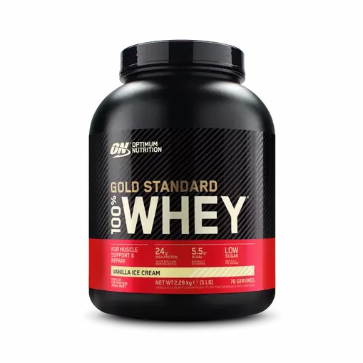 Optimum Nutrition Gold Standard 100% Whey Protein Powder Vanilla Ice Cream 2.28 kg (76 Servings) Brasil | HG3457019