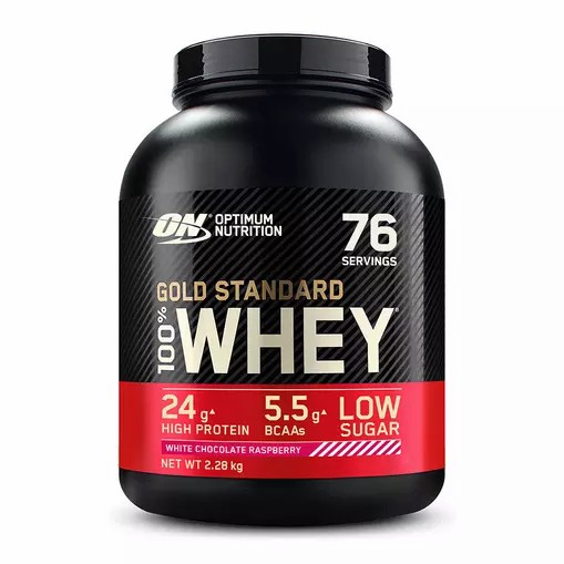 Optimum Nutrition Gold Standard 100% Whey Protein Powder White Chocolate Raspberry 2.28 kg (76 Servings) Brasil | BC8693507