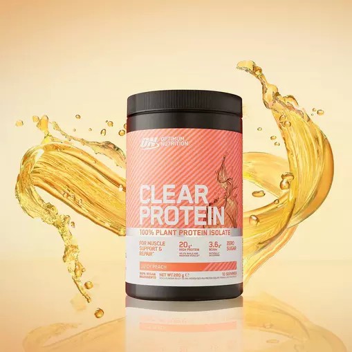 Optimum Nutrition ON Clear Protein 100% Plant Protein Isolate Juicy Peach 280 grams (10 Servings) Brasil | PW9153784