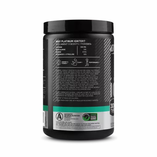 Optimum Nutrition Platinum Igniter Cherry Lime Punch 0.84 lb (20 Servings) Brasil | SI3756218