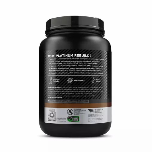 Optimum Nutrition Platinum Rebuild Dark Chocolate 1.67 lb (20 Servings) Brasil | LD5671930