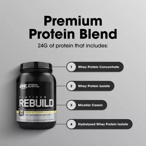 Optimum Nutrition Platinum Rebuild Vanilla Buttercream 1.63 lb (20 Servings) Brasil | KB2063591