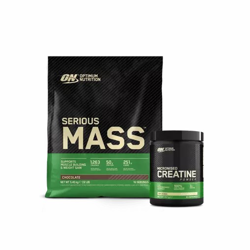 Optimum Nutrition Serious Mass & Creatine Stack Chocolate Brasil | BP3214895