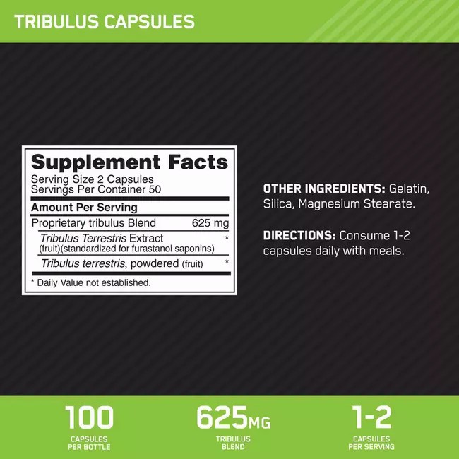 Optimum Nutrition Tribulus Caps 100 Capsules (50 Servings) Brasil | VE5723016